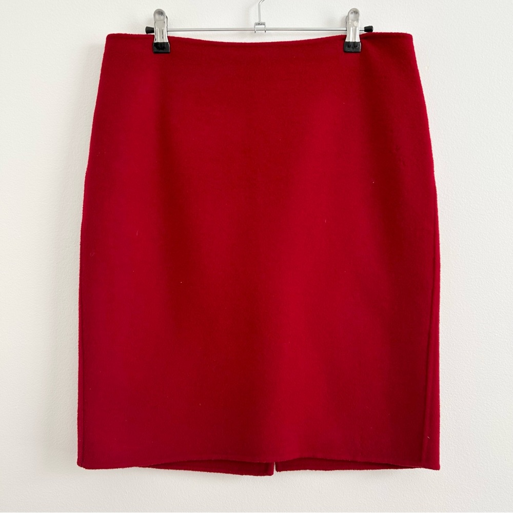 4/$25 Talbots Wool Blend Pencil Skirt in Red - 8 Petite Classic Unlined Workwear